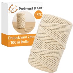 Doppelzwirn 2 mm – 100m Rolle Baumwollgarn aus...