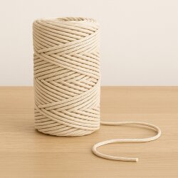 Doppelzwirn 2 mm – 100m Rolle Baumwollgarn aus Leinenfaser – Flachsseil für Makramee, Outdoor, Basteln & Dekoration – Made in Germany