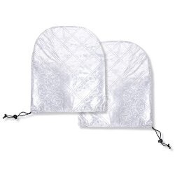 Seitenspiegel Schneedecke 2er Set – Frostschutz und Schneeabdeckung für PKW Außenspiegel – Universalgröße 33 x 27 cm mit Kordelzug – PEVA Polyester Material silber wasserabweisend und robust
