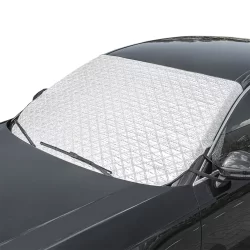 Windschutzscheibe & Spiegel Abdeckung Frontscheibenabdeckung Set 4 lagig 94 x 144 cm mit Spiegelabdeckung Frostschutz Eisschutz Sonnenschutz UV Schutz für PKW SUV