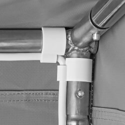 16x Kabelklemmen Weiß für Zeltstangen 22 bis 32 mm Kabelführung bis 7 mm Montage ohne Bohren Zeltzubehör für Pavillon Wohnmobil Vorzelt sichere Befestigung für Stromkabel und Lichtleitungen