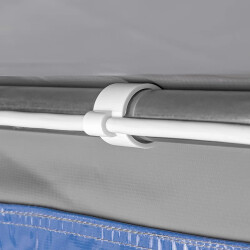 Kabelklemmen Set 16 Stück Weiß für Zeltstangen 22 bis 32 mm Kabelführung bis 7 mm Montage ohne Bohren Zeltzubehör für Pavillon Wohnmobil Vorzelt sichere Befestigung für Stromkabel und Lichtleitungen