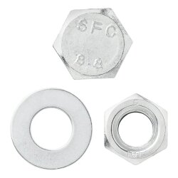 Montagesatz für Abstellstütze und Stützfuß Befestigung M12 aus Stahl Güteklasse 8.8 für Anhänger komplett mit Schrauben Muttern und Unterlegscheiben