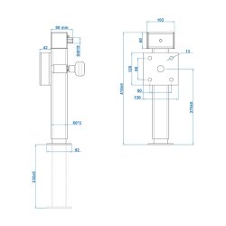 Abstellstütze für Anhänger 410-655 mm klappbar – höhenverstellbare Stützen mit Kurbelmechanik – Tragkraft bis 1300 kg je Stütze SF60 D85 SW19 2 Stück