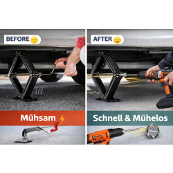 Wohnwagen Kurbel 2er Set für Akkuschrauber 540 mm Stahl Kurbelverlängerung mit 19 mm 6-Kant Steckaufnahme für Kurbelstützen