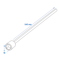 Wohnwagen Kurbel 2er Set für Akkuschrauber 540 mm Stahl Kurbelverlängerung mit 19 mm 6-Kant Steckaufnahme für Kurbelstützen