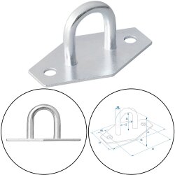 10x Planenösen rechteckig aus Metall 54 x 22 mm anschraubbar für Anhänger Plane und Gepäcknetze