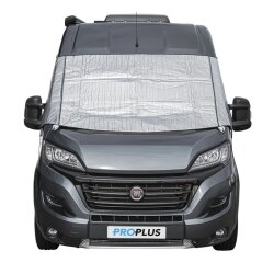 Windschutzscheibenabdeckung für Fiat Ducato ab 2006 Thermo Außenisolierung aus Aluminium Luftpolsterfolie gegen Kälte Hitze mit Sichtschutz für Wohnmobil