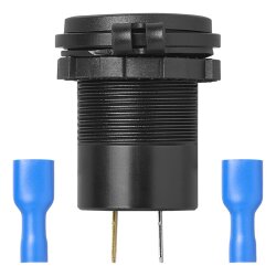 USB Schnellladegerät Einbau USB C Doppelbuchse 2-fach 12V 24V 3A KFZ USB Ladebuchse für Auto Motorrad Wohnmobil Boot mit Steckverbinder