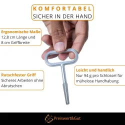 2x Vierkantschlüssel 7–10mm und 2x Zungenschloss Vierkant Zungenriegel 10x2x1cm