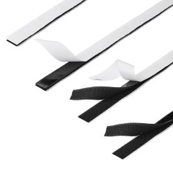 Selbstklebender Klettverschluss 20 mm Breite 8 m Rolle schwarz – stark haftendes Haken und Flauschband zum Organisieren Fixieren und Aufhängen