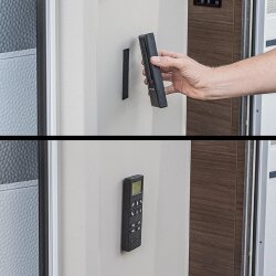 Extra starkes selbstklebendes Klettband 30 mm x 10 cm 12 Stück schwarz zuschneidbar für Haushalt Wohnmobil Wohnwagen aus Nylon