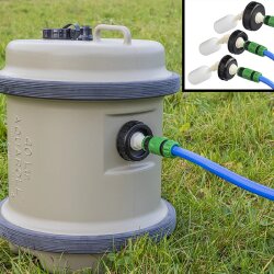 Wassertank Fuellset 3/4 Zoll Anschluss, 7,5 m PVC Zulauf, Schwimmerventil, Druckminderer, Schnellkupplung Set, Verschlusskappen fuer Wohnmobil Wohnwagen