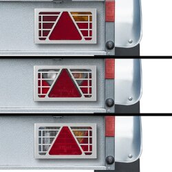 2x Rückleuchtenschutz Rücklichtschutz Lampenschutzkorb Rückleuchten Schutzgitter 250x141x65 mm verzinkte Oberfläche Silber Stecksystem für Anhänger werkzeuglos