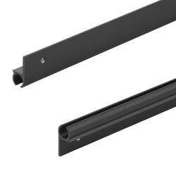 3x Kederschiene Alu schwarz 100 cm 180 Grad für Wohnmobil und Wohnwagen passend für Ø7 - Ø8 mm Kederschnur Kederleiste für Vorzelt, Markise stabile Führungsschiene Camping Zubehör