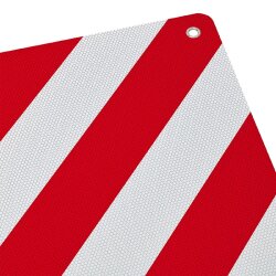 Warntafel Italien 50x50cm aus Aluminium rot weiß zur Kennzeichnung von Ladegut Fahrradträger Wohnmobil Wohnwagen entspricht EN 12899-1:2007