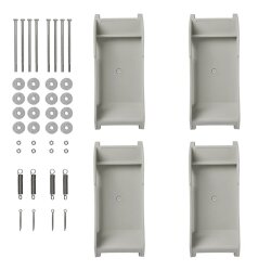 4x Adapterset Wohnwagen Stützfuss Erhöhung 45 mm Stützplatten Adapter Ausdrehstütze grau 25,5x10,5 cm Kunststoff Stahl Caravan Stütze bis 1250 kg