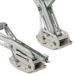 4x Adapterset Wohnwagen Stützfuss Erhöhung 45 mm Stützplatten Adapter Ausdrehstütze grau 25,5x10,5 cm Kunststoff Stahl Caravan Stütze bis 1250 kg