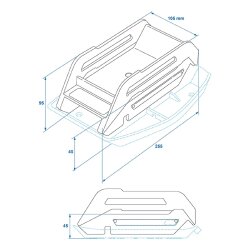 4x Adapterset Wohnwagen Stützfuss Erhöhung 45 mm Stützplatten Adapter Ausdrehstütze grau 25,5x10,5 cm Kunststoff Stahl Caravan Stütze bis 1250 kg