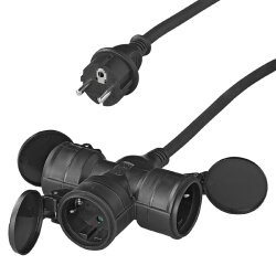 Gummikabel 3x2,5mm² 20 Meter H07RN-F Verlängerungskabel außen VDE Neoprenkabel3G2,5mm² schwarz 3-Fach Schuko Steckdose IP44 16A 230V max. 3680W Stromkabel Verlängerung