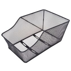 Fahrradkorb hinten Metall schwarz 420x300x200 mm Gepäckträgerkorb Fahrrad inkl Befestigungsmaterial Transport Schultaschenkorb 21L 15kg Traglast Wabengitter