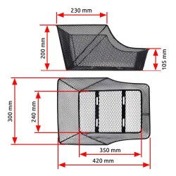 Fahrradkorb hinten Metall schwarz 420x300x200 mm Gepäckträgerkorb Fahrrad inkl Befestigungsmaterial Transport Schultaschenkorb 21L 15kg Traglast Wabengitter