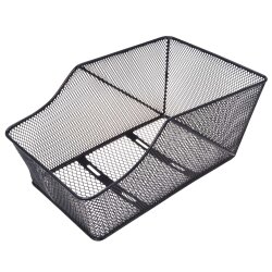 Fahrradkorb hinten Metall schwarz 460x300x200 mm Gepäckträgerkorb Fahrrad inkl Befestigungsmaterial Transport Schultaschenkorb 21L 15kg Traglast Wabengitter