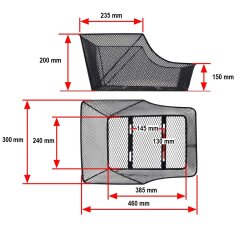 Fahrradkorb hinten Metall schwarz 460x300x200 mm Gepäckträgerkorb Fahrrad inkl Befestigungsmaterial Transport Schultaschenkorb 21L 15kg Traglast Wabengitter