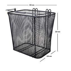 Fahrradkorb hinten abnehmbar – Gepäckträgerkorb 35x23x32cm – stabiler Drahtkorb bis 25 Liter – ideal für Schultaschen, Einkäufe & Freizeit – Fahrradkorb für Gepäckträger