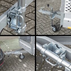 Stützrad Halterung 300kg Klemme 48mm verzinkter Stahl Anhänger Befestigung Stützradklemme AL-KO kompatibel Klemmhalter kippbar Rohrmontage sichere Fixierung
