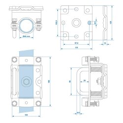 Stützrad Halterung 300kg Klemme 48mm verzinkter Stahl Anhänger Befestigung Stützradklemme AL-KO kompatibel Klemmhalter kippbar Rohrmontage sichere Fixierung