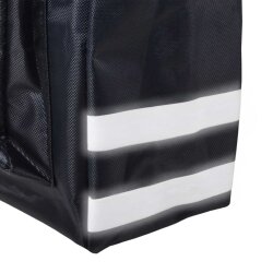 Fahrrad Gepäckträgertasche Doppel 46L Fahrradtasche Set wasserabweisend Nylon PVC 6 Fächer Reflektorstreifen 2×15L Hauptfach 2×5L Seitentasche 2×3L Netzfach schwarz