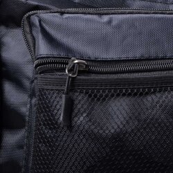 Fahrrad Gepäckträgertasche Doppel 46L Fahrradtasche Set wasserabweisend Nylon PVC 6 Fächer Reflektorstreifen 2×15L Hauptfach 2×5L Seitentasche 2×3L Netzfach schwarz