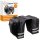 Fahrrad Gepäckträgertasche Doppel 46L Fahrradtasche Set wasserabweisend Nylon PVC 6 Fächer Reflektorstreifen 2×15L Hauptfach 2×5L Seitentasche 2×3L Netzfach schwarz