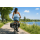 Fahrrad Gepäckträgertasche Doppel 46L Fahrradtasche Set wasserabweisend Nylon PVC 6 Fächer Reflektorstreifen 2×15L Hauptfach 2×5L Seitentasche 2×3L Netzfach schwarz