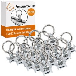 20x Airlineschiene Fitting 1 Zoll 25,4 mm Airline Schiene...