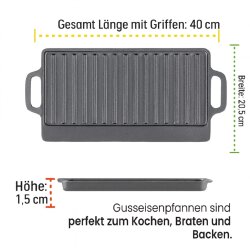 Gusseisenplatte 2er Set rund Ø 31 cm 2,9kg und...