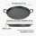 Gusseisenplatte 2er Set rund Ø 31 cm 2,9kg und eckig 40 x 20,5 cm massiv 2,7 kg Grillplatte aus Gusseisen massiv mit Griffen für BBQ, Grill, Herd & Ofen, gleichmäßige Wärmeverteilung