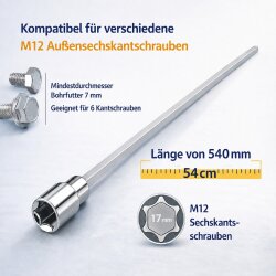 2x Wohnwagen-Kurbel für Akkuschrauber Stahl 54cm 17mm