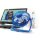 AS Tischventilator Blau USB Ventilator AN/AUS Knopf Mini Ventilator USB Kabel 105cm AS