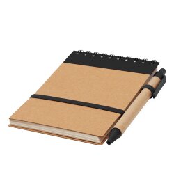 AS 5 x Recycelte Notizbücher mit Kugelschreiber und Gummibandverschluss – Praktisch für Notizen und Skizzen im Büro 14,5 x 10 x 0,8 cm AS