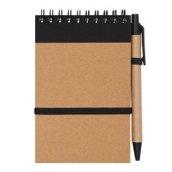 AS 5 x Recycelte Notizbücher mit Kugelschreiber und Gummibandverschluss – Praktisch für Notizen und Skizzen im Büro 14,5 x 10 x 0,8 cm AS