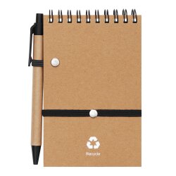 AS 5 x Recycelte Notizbücher mit Kugelschreiber und Gummibandverschluss – Praktisch für Notizen und Skizzen im Büro 14,5 x 10 x 0,8 cm AS